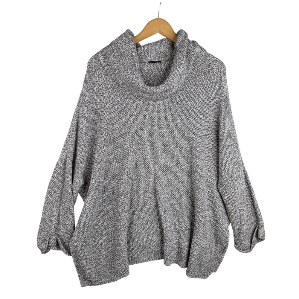 Express Womens Pullover Sweater Tan Oversized Cowl Neck 3/4 Batwing Dolman XS/S